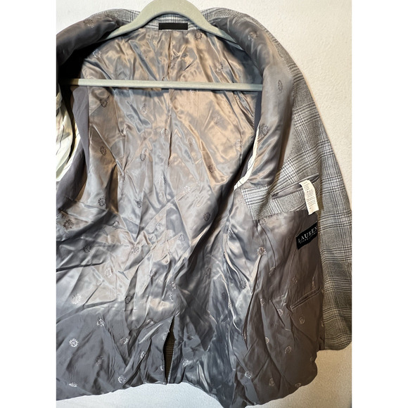 Lauren Ralph Lauren‎ Mens Two Button Blazer Jacket Gray Glen check Size 42R - Picture 7 of 14